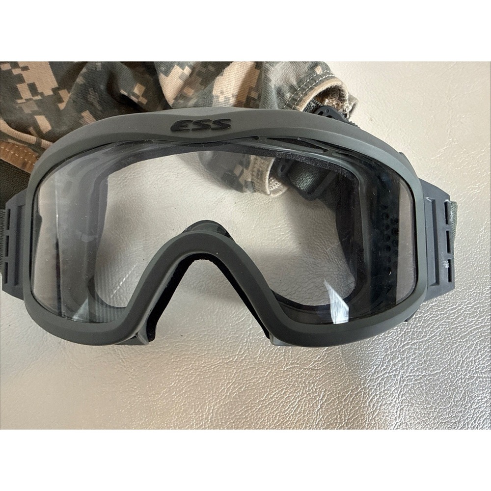 ESS Tactical Goggles Green Clear Lens W/ ACU Camo Cover Military Eye Pro - Picture 4 of 4